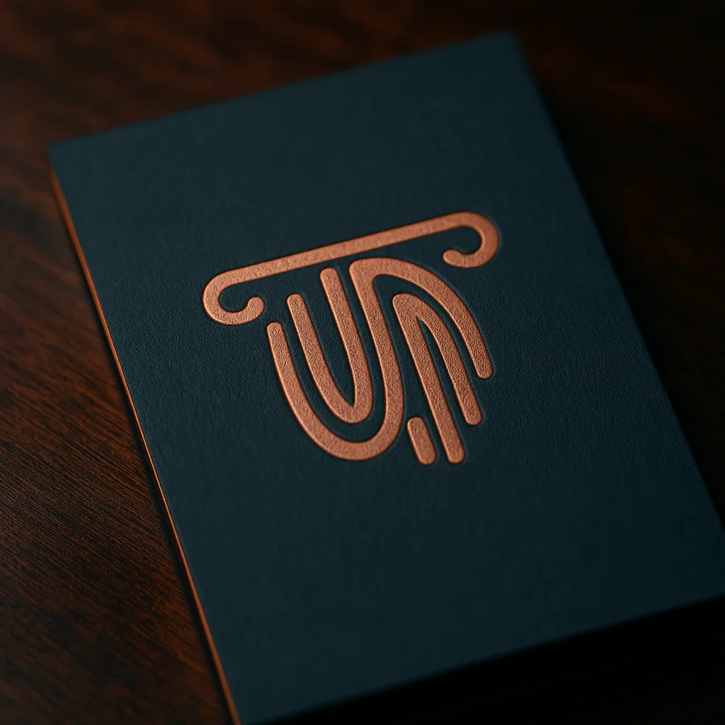 Tarjeta de visita Con-Principio Legal con stamping cobre